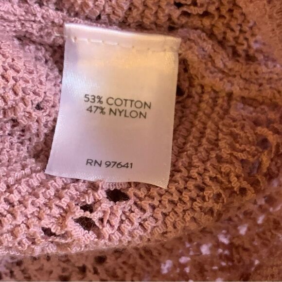 J Jill Open Weave Sweater Mauve Crew Neck Long Sleeves Sz Large Gorgeous - Picture 4 of 5